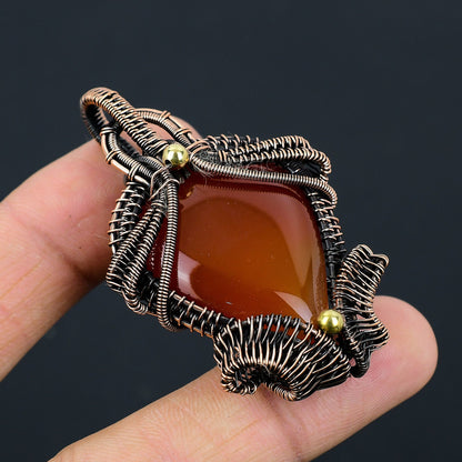 Orange Carnelian Gemstone Pendant