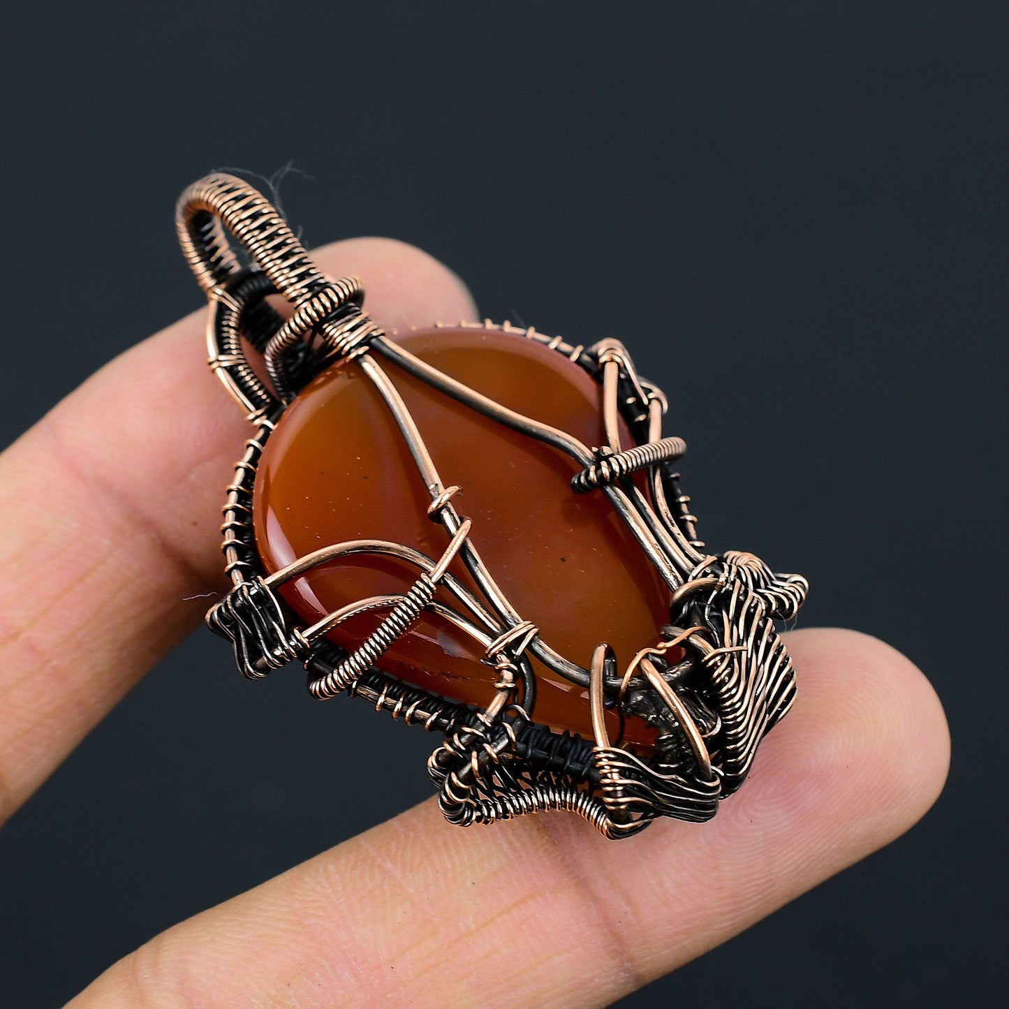 Orange Carnelian Gemstone Pendant