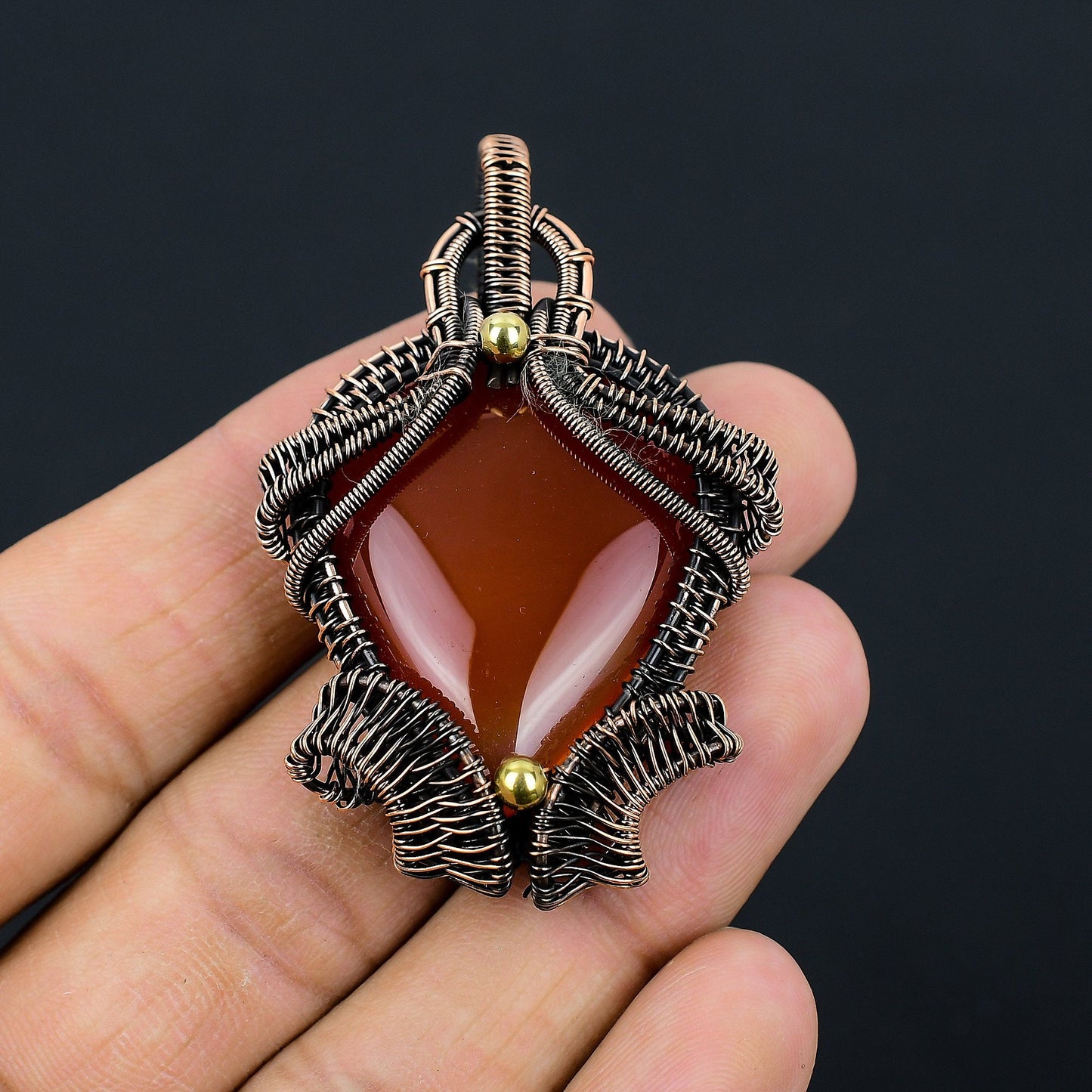 Orange Carnelian Gemstone Pendant