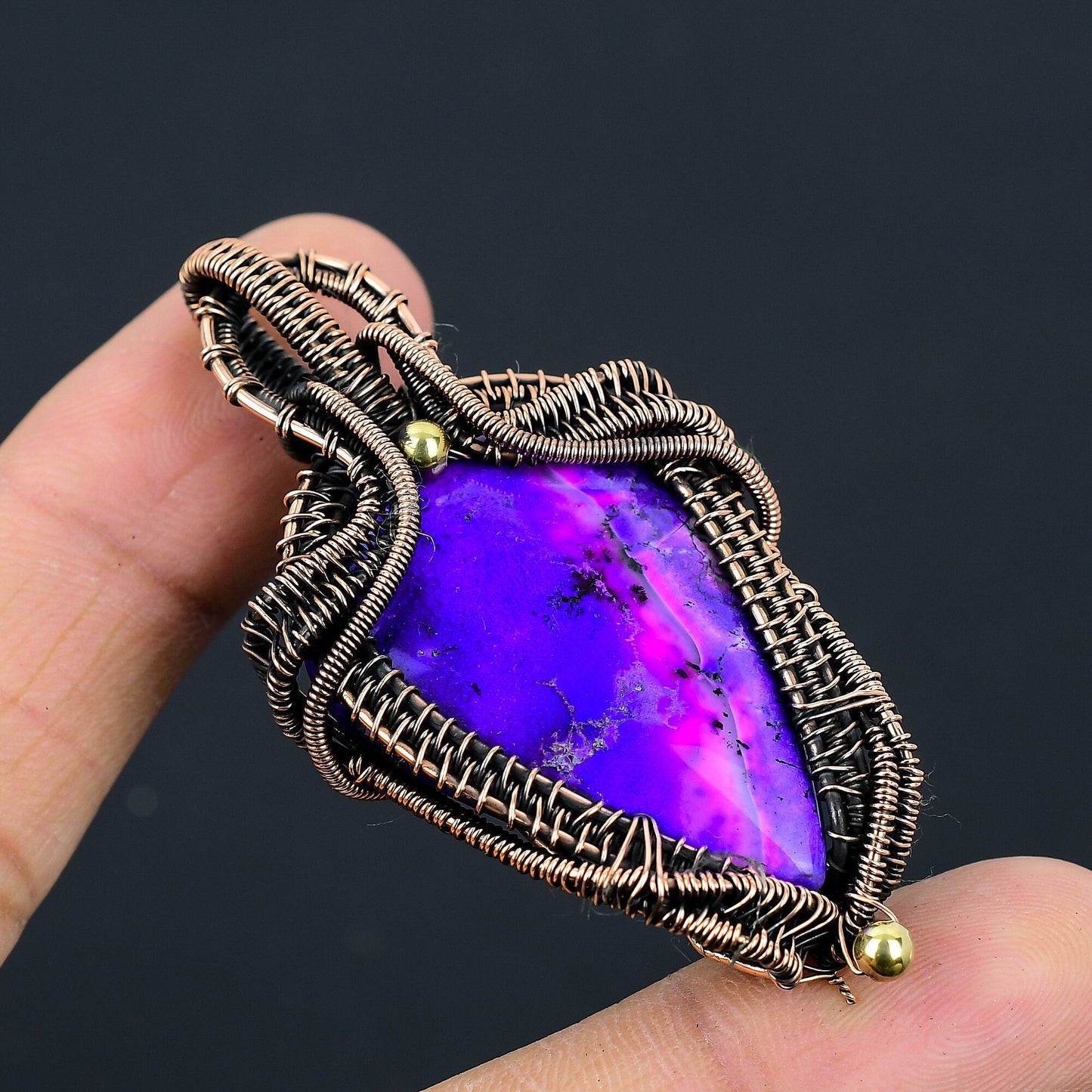 Purple Dendrite Opal Gemstone Pendant