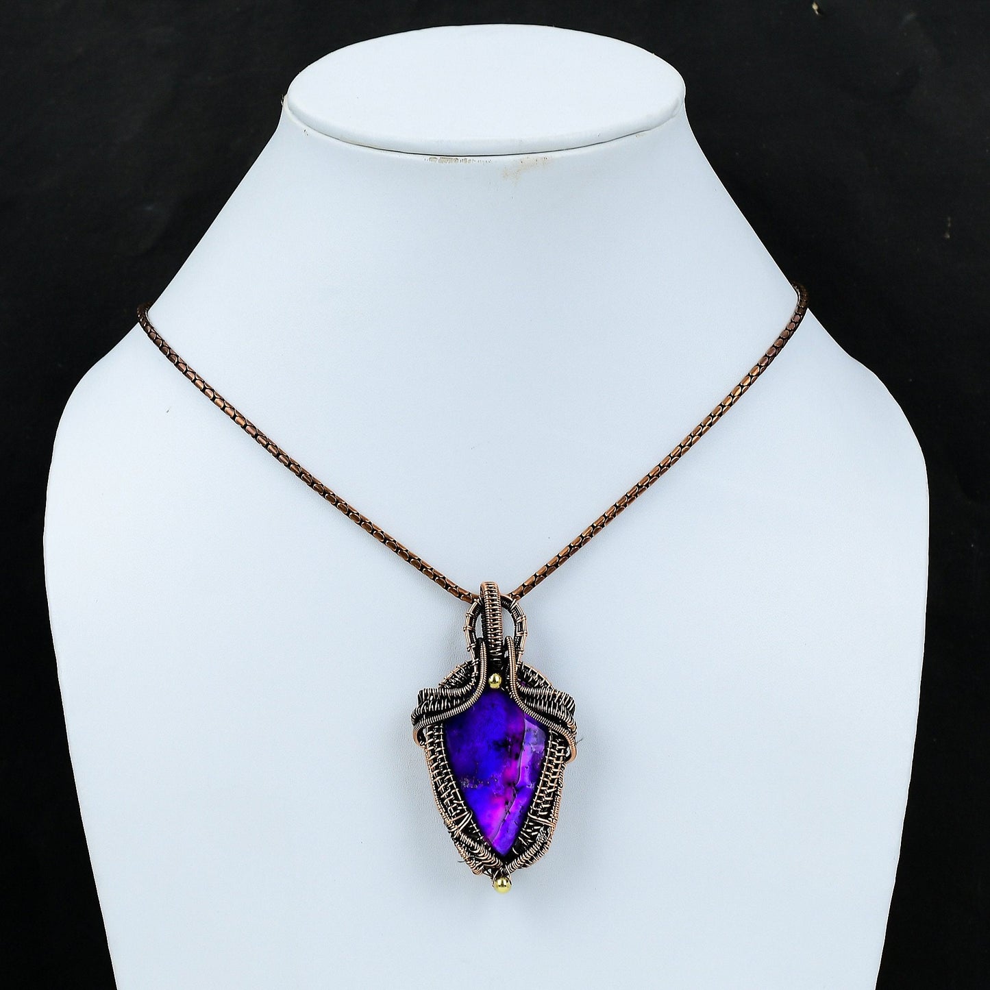 Purple Dendrite Opal Gemstone Pendant