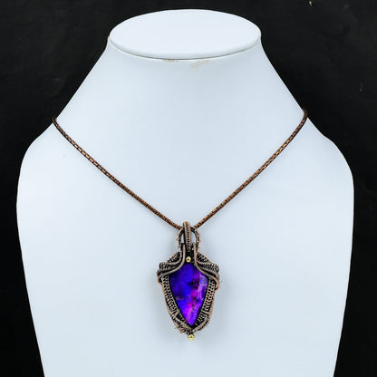 Purple Dendrite Opal Gemstone Pendant