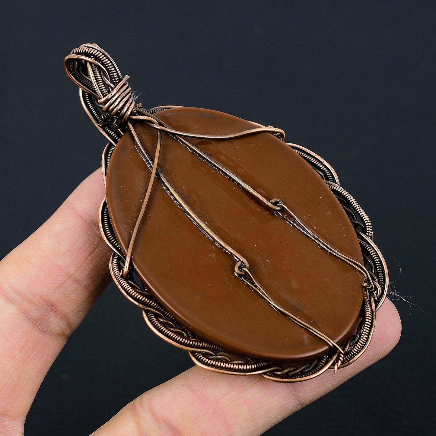 Copper Cameo Gemstone Pendant