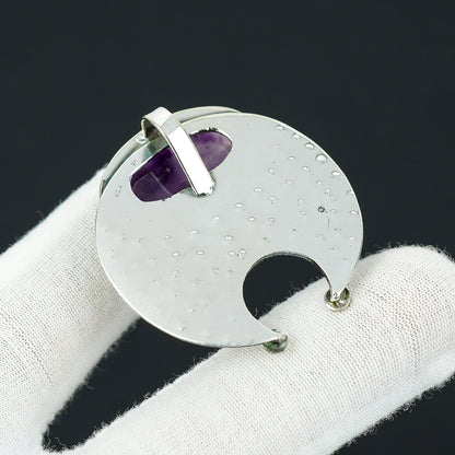 Purple Amethyst Silver Pendant