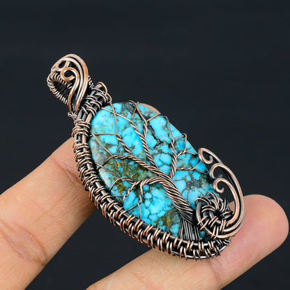 Turquoise Gemstone Tree of Life Pendant