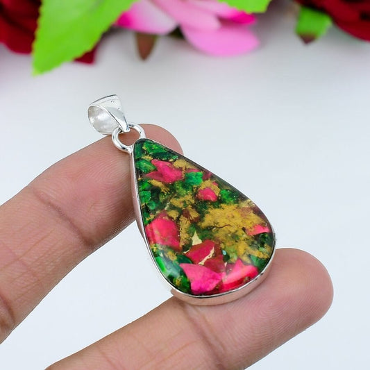 Orange Spiny Oyster Gemstone Pendant