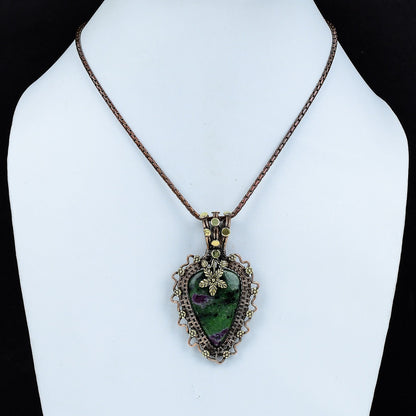 Green Ruby Zoisite Gemstone Pendant