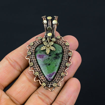 Green Ruby Zoisite Gemstone Pendant