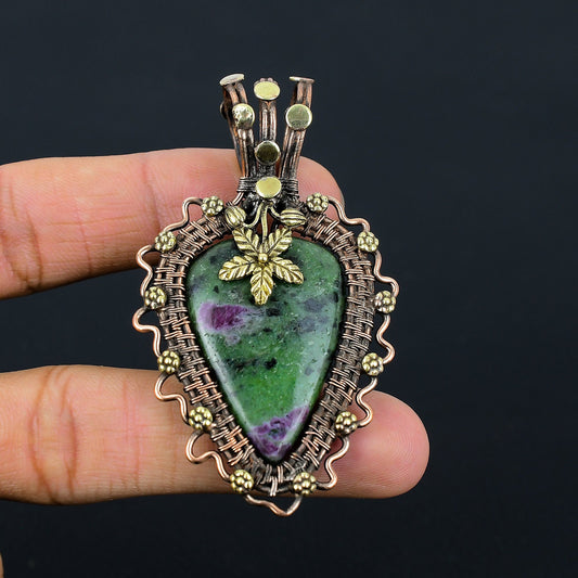 Green Ruby Zoisite Gemstone Pendant
