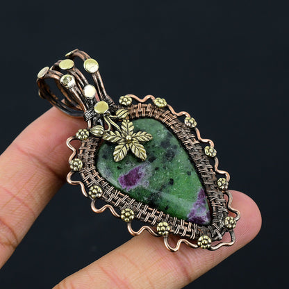 Green Ruby Zoisite Gemstone Pendant