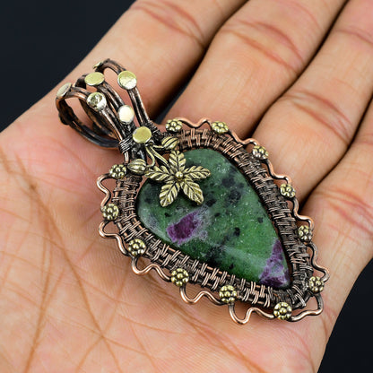 Green Ruby Zoisite Gemstone Pendant