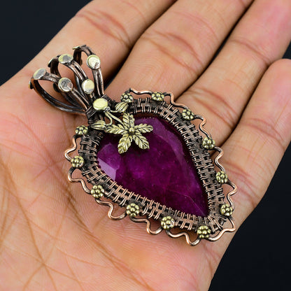 Kashmir Red Ruby Gemstone Pendant
