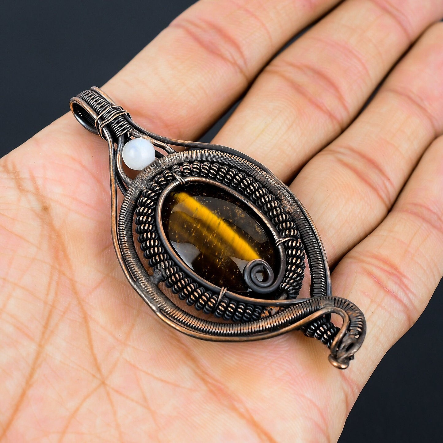 Golden Brown Tiger Eye Gemstone Pendant