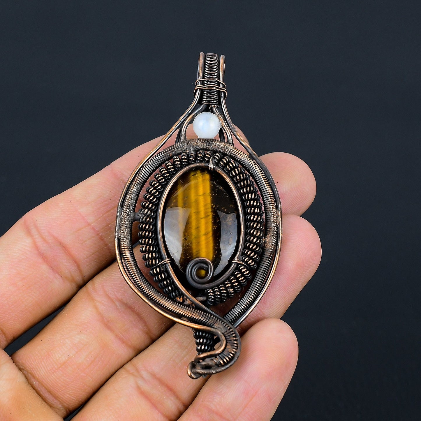 Golden Brown Tiger Eye Gemstone Pendant