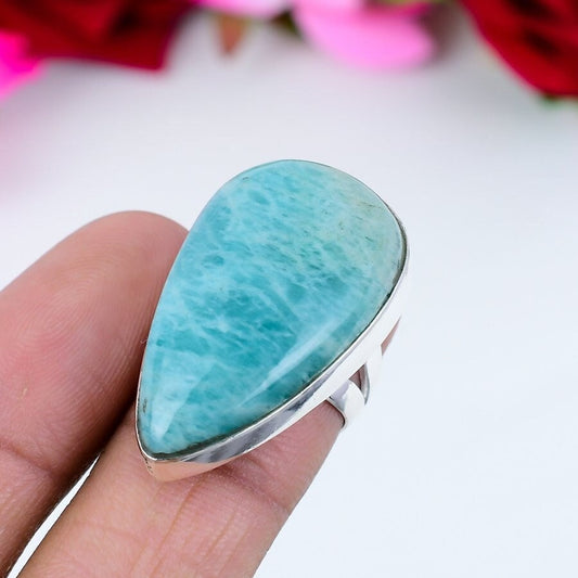 Green Amazonite Sterling Silver Ring