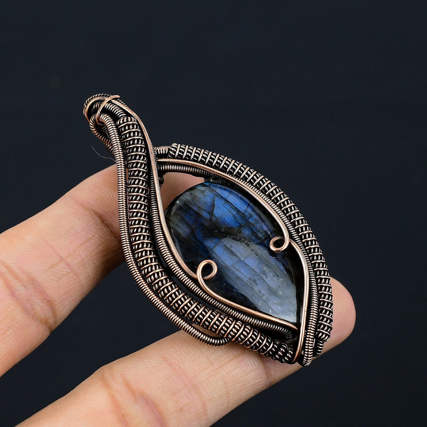 Blue Flash Labradorite Gemstone Pendant