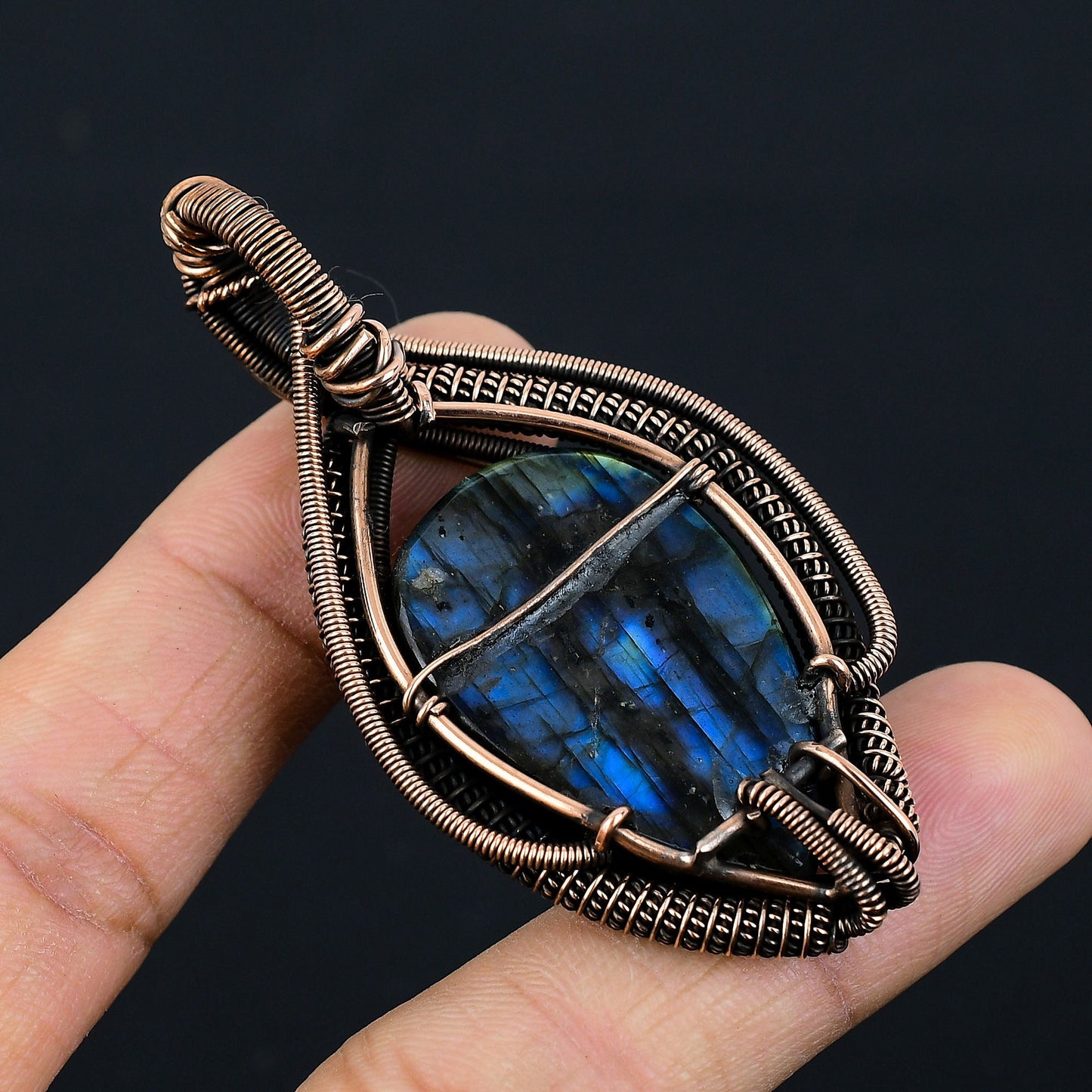 Blue Flash Labradorite Gemstone Pendant