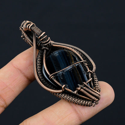 Blue Tiger Eye Gemstone Pendant