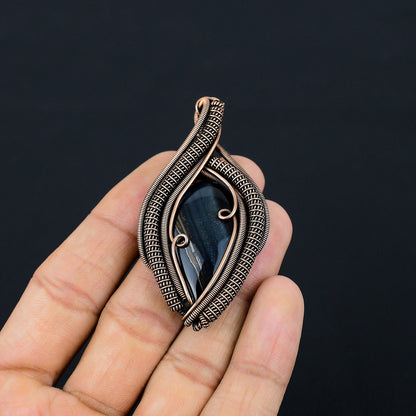Blue Tiger Eye Gemstone Pendant