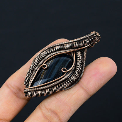 Blue Tiger Eye Gemstone Pendant