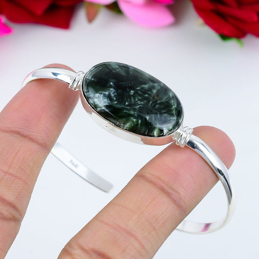 Green Seraphinite Cuff Bangle