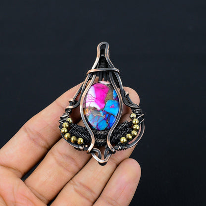 Pink Turquoise Gemstone Pendant