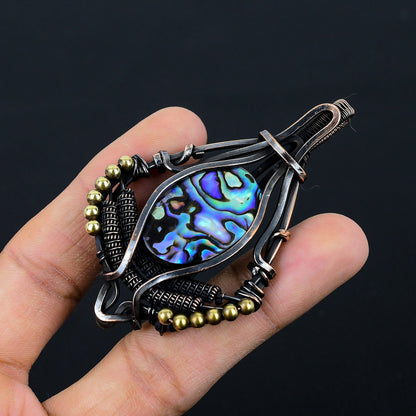 Iridescent Abalone Gemstone Pendant