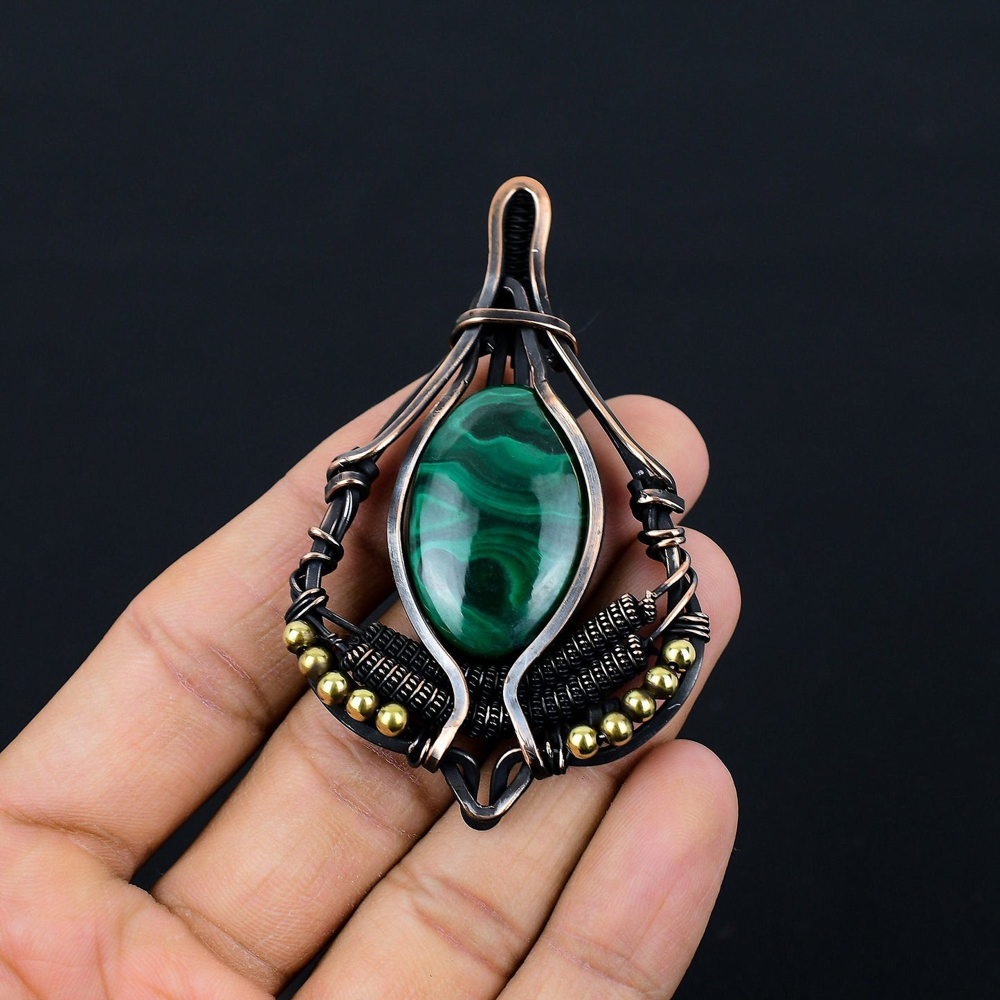 Green Malachite Gemstone Pendant