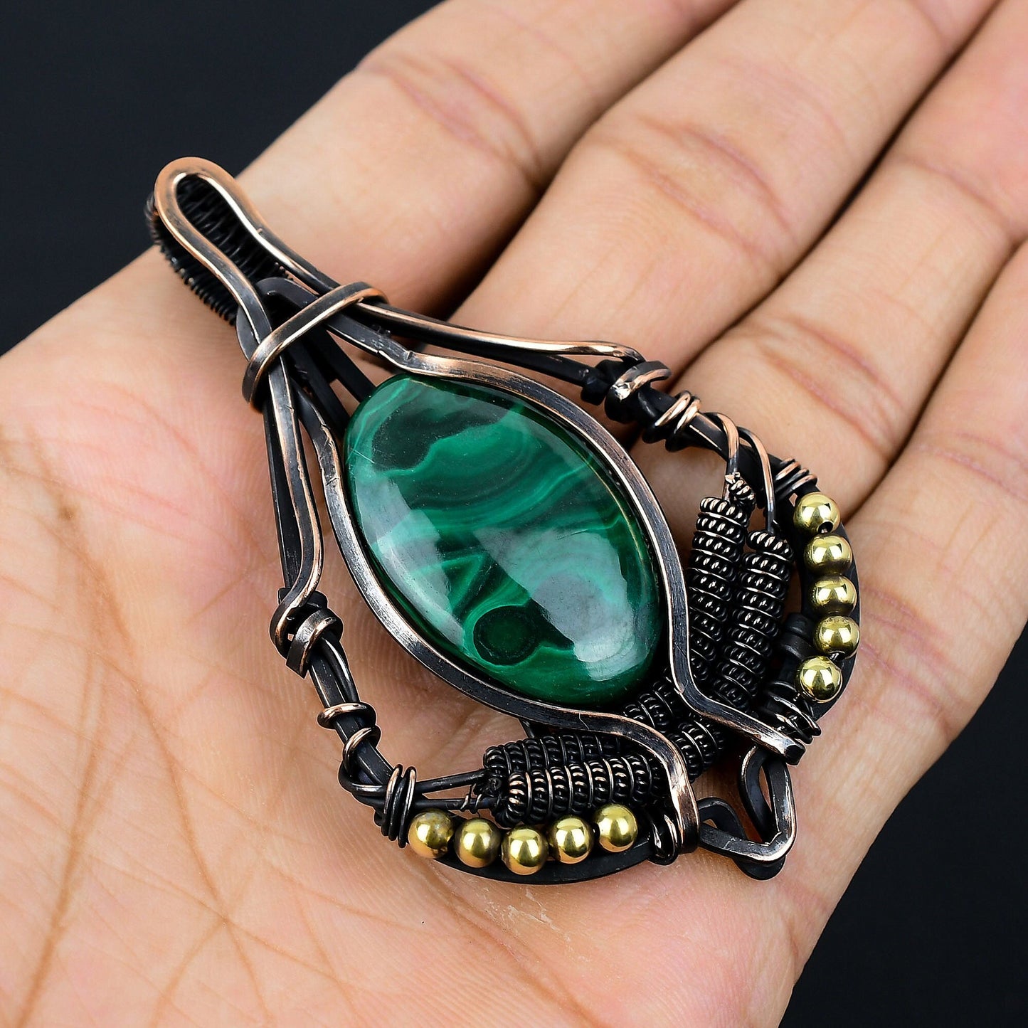 Green Malachite Gemstone Pendant