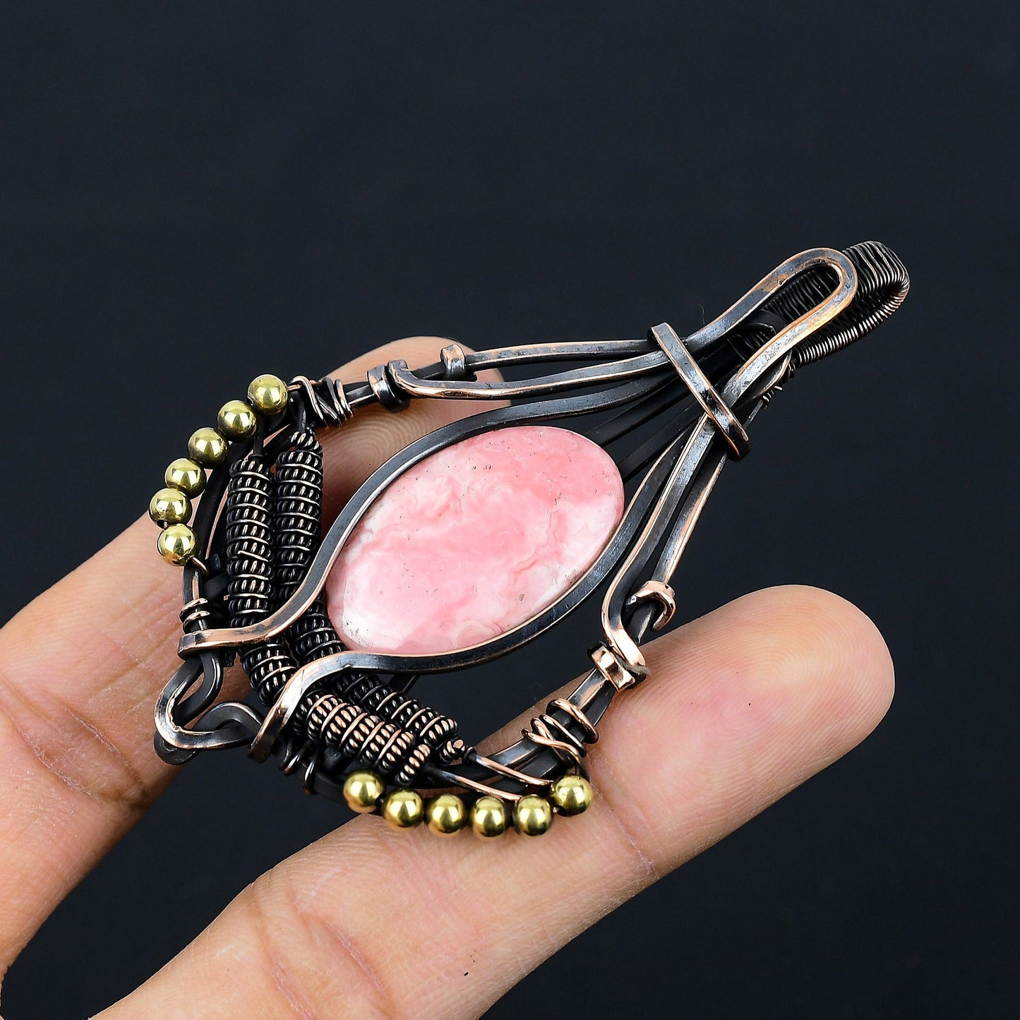 Pink Rhodochrosite Gemstone Pendant