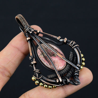 Pink Rhodochrosite Gemstone Pendant