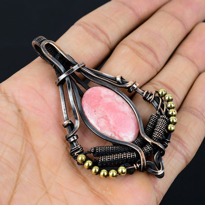 Pink Rhodochrosite Gemstone Pendant