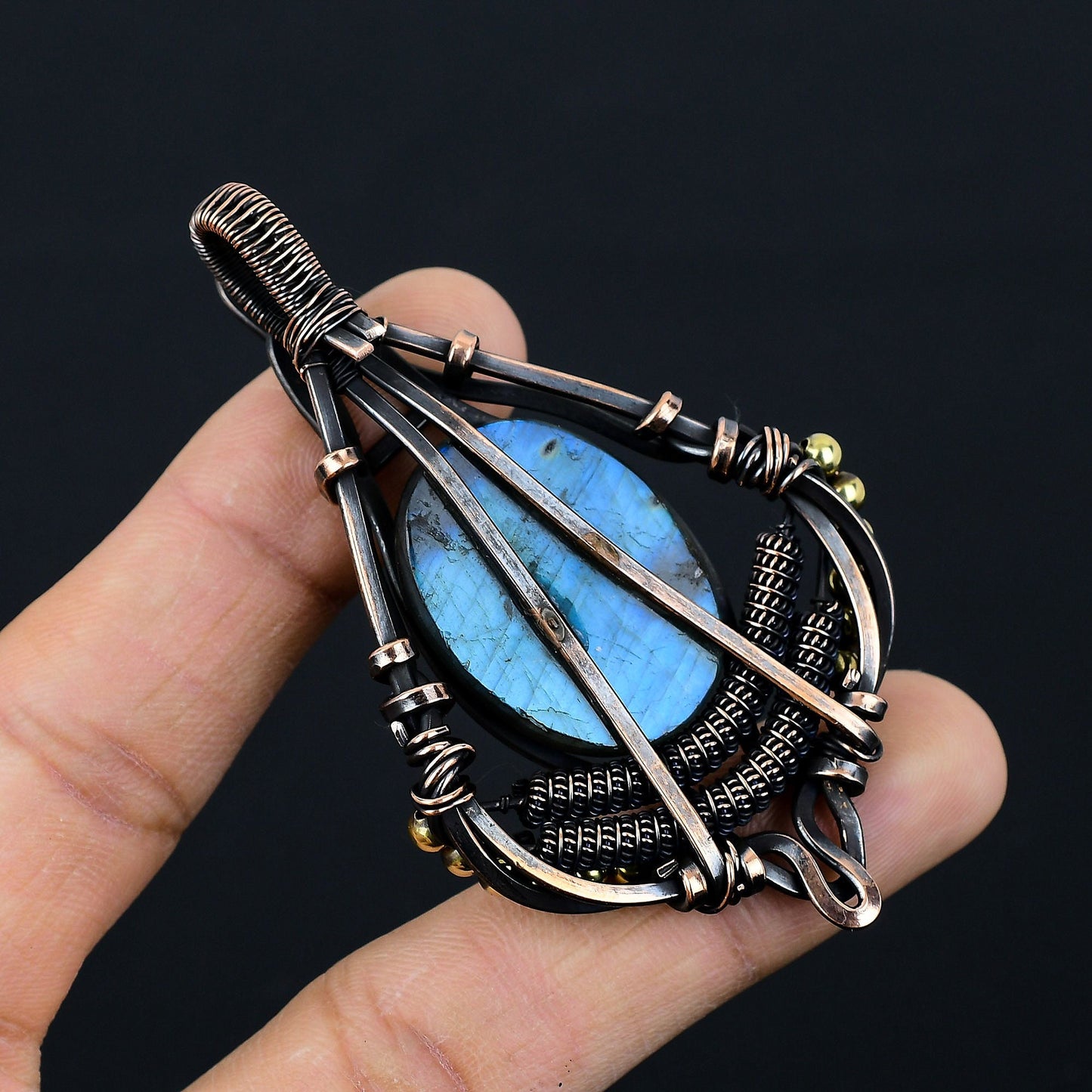Blue Labradorite Gemstone Pendant