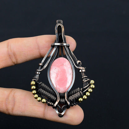 Pink Rhodochrosite Gemstone Pendant