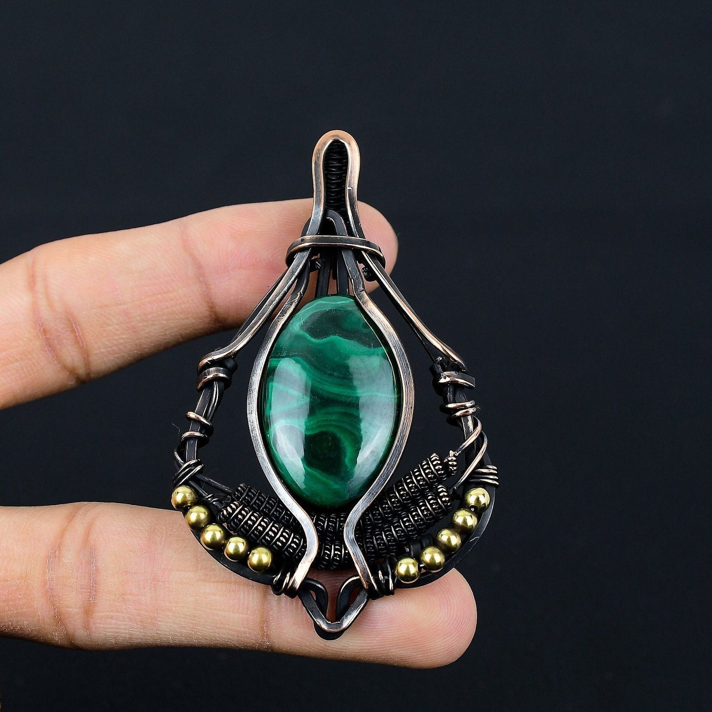 Green Malachite Gemstone Pendant