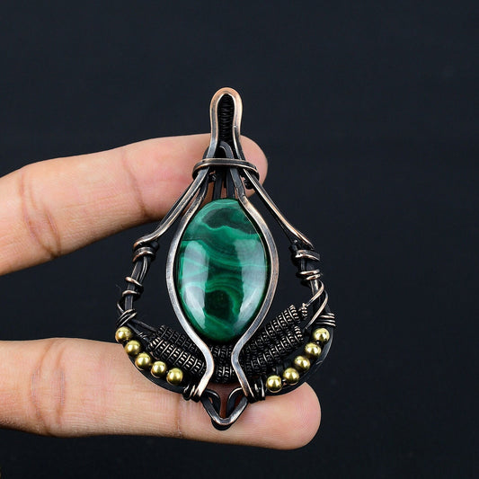 Green Malachite Gemstone Pendant