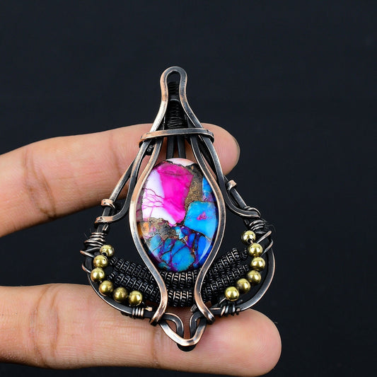 Pink Turquoise Gemstone Pendant