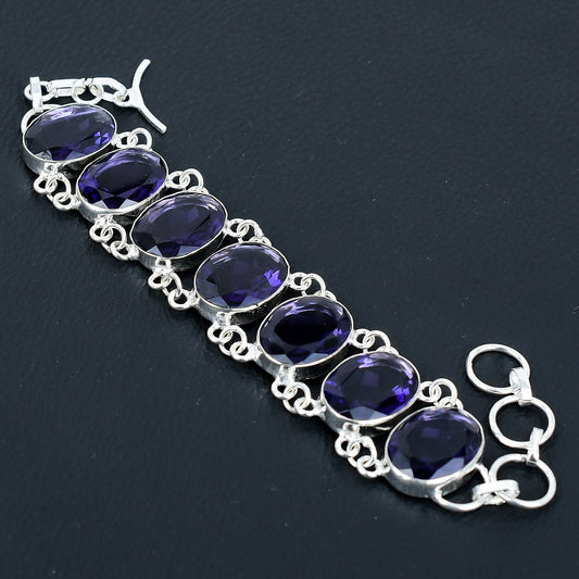 Purple Amethyst Sterling Silver Bracelet