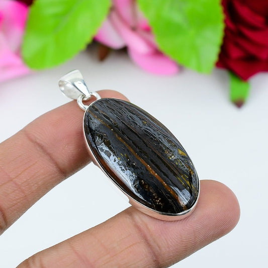 Iron Tiger Eye Sterling Silver Pendant