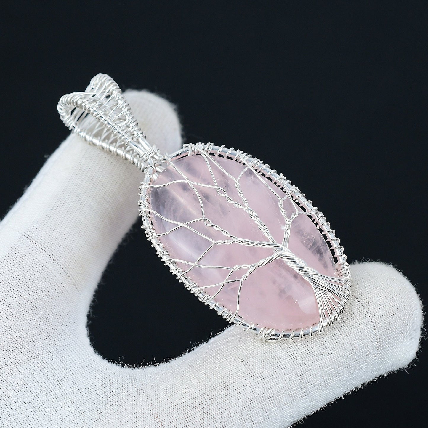 Pink Rose Quartz Gemstone Pendant