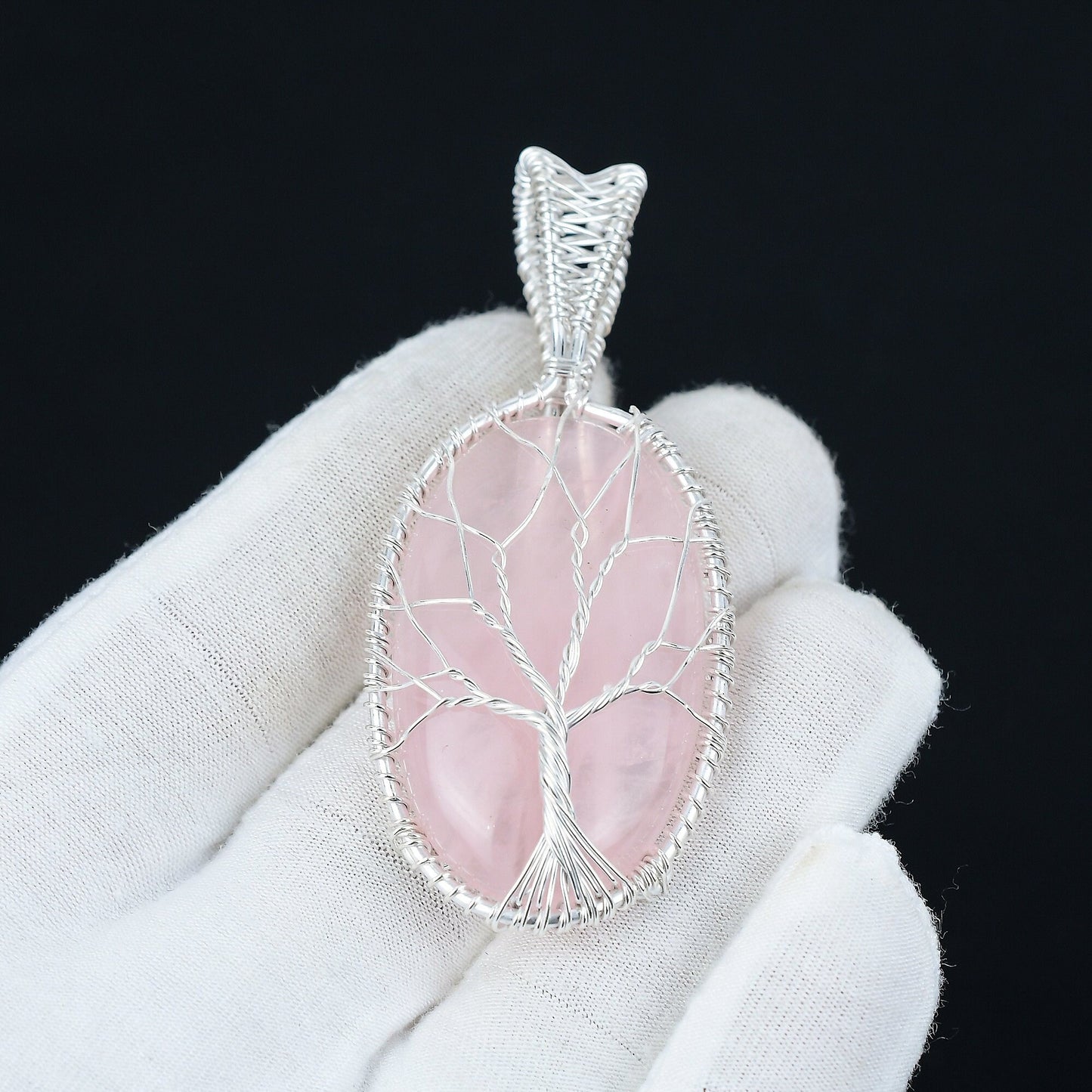 Pink Rose Quartz Gemstone Pendant
