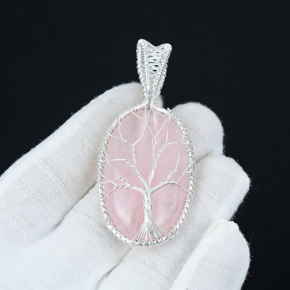Pink Rose Quartz Gemstone Pendant