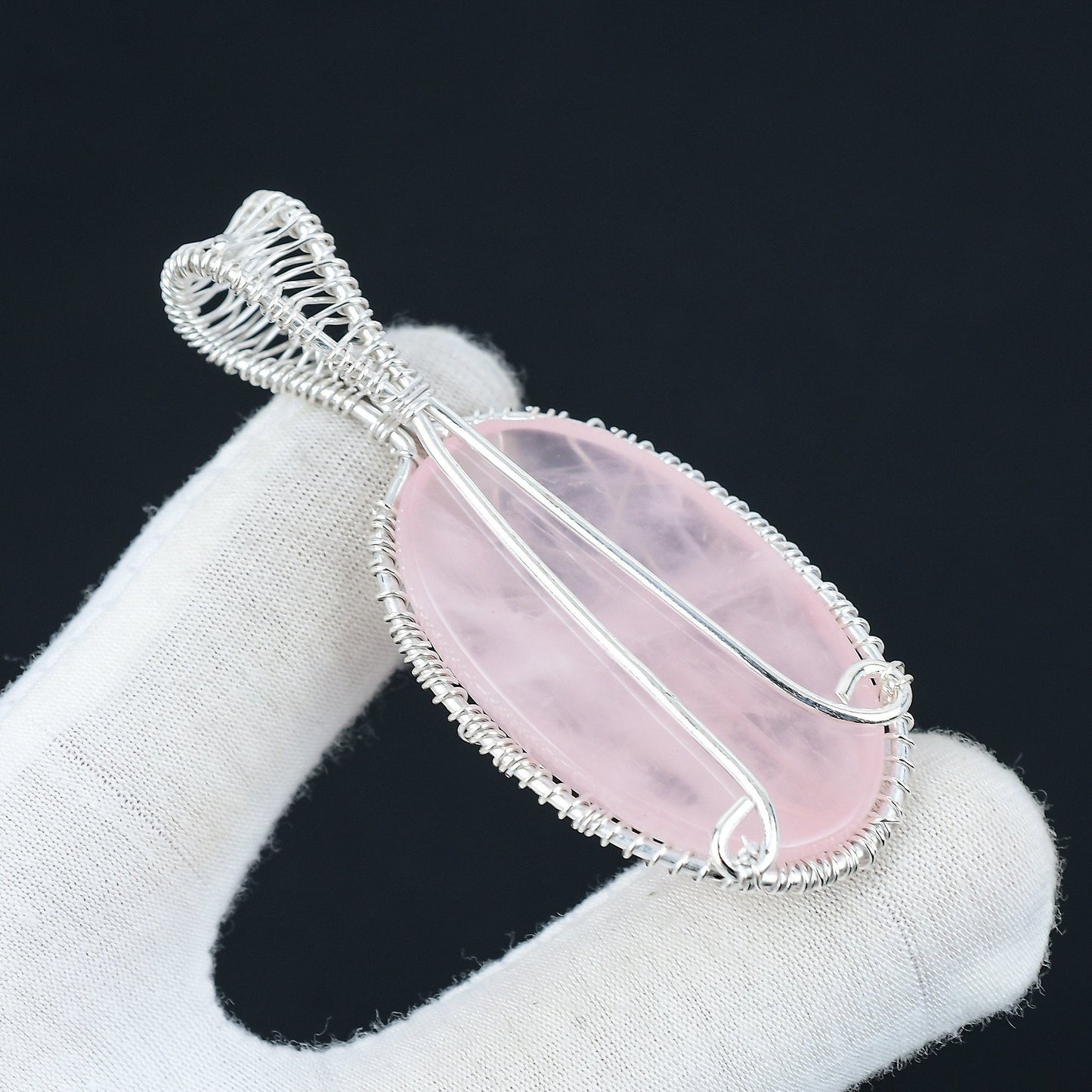 Pink Rose Quartz Gemstone Pendant