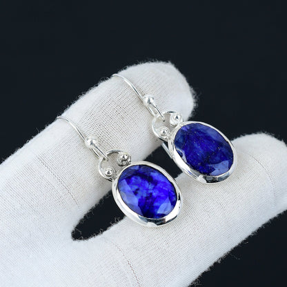 Blue Sapphire Gemstone Earrings