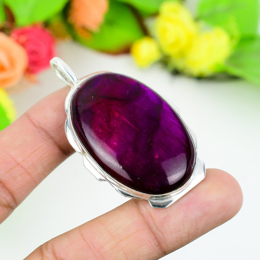 Pink Flash Labradorite Gemstone Pendant