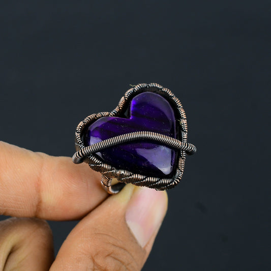 Blue Flash Labradorite Gemstone Ring