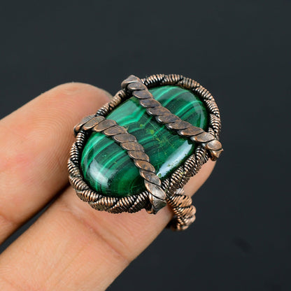 Green Malachite Gemstone Ring