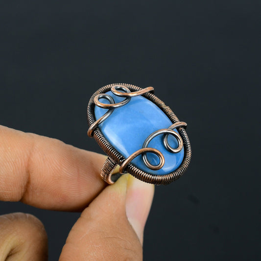 Blue Owyhee Opal Gemstone Ring
