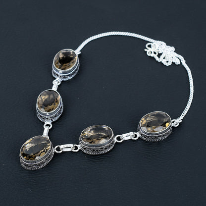Brown Smoky Topaz Gemstone Necklace