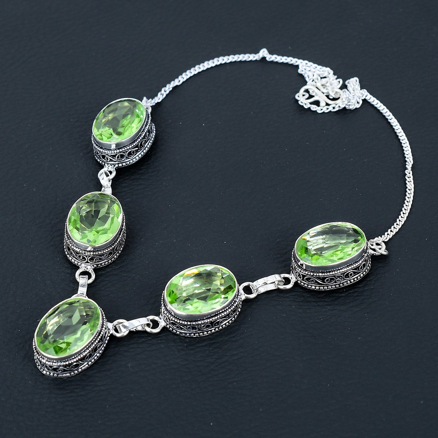 Green Chrysolite Gemstone Necklace